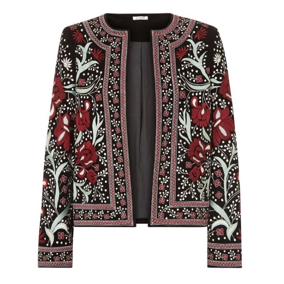 Vilshenko Regan Floral Embroidered Velvet Jacket